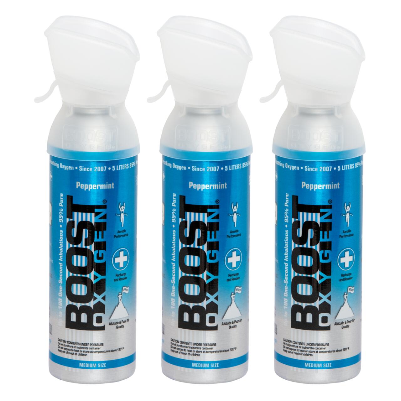 BOOST OXYGEN Doplňkový kyslík v plechovce Peppermint, střední, 3x5L