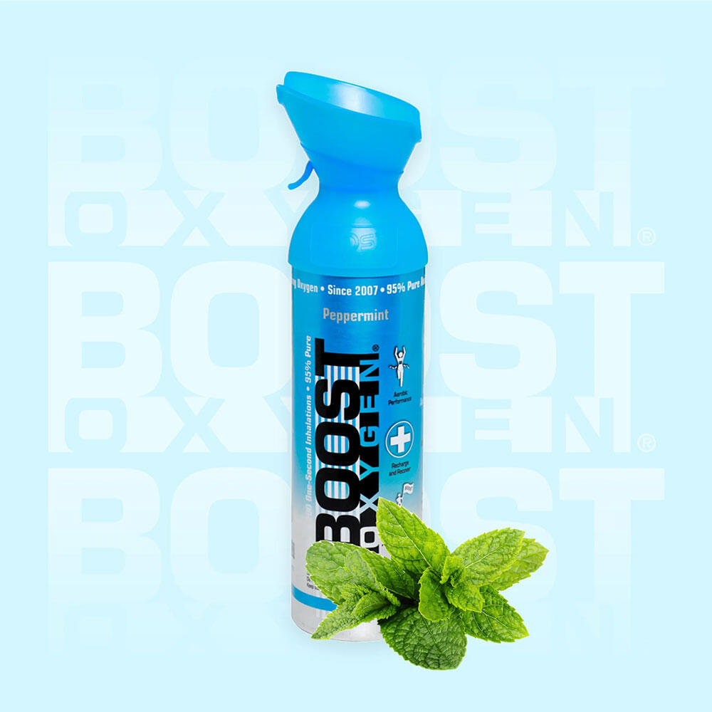 BOOST OXYGEN Doplňkový kyslík v plechovce Boost Oxygen Peppermint, střední, 8x5L