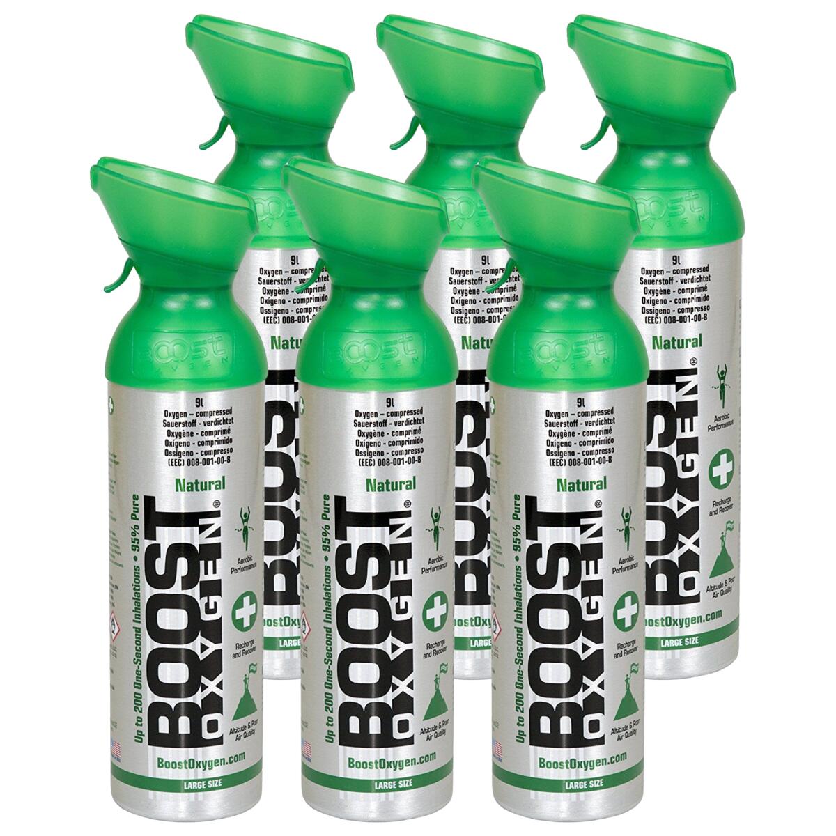 BOOST OXYGEN Doplňkový kyslík v plechovce Přírodní, velký, 6x9L