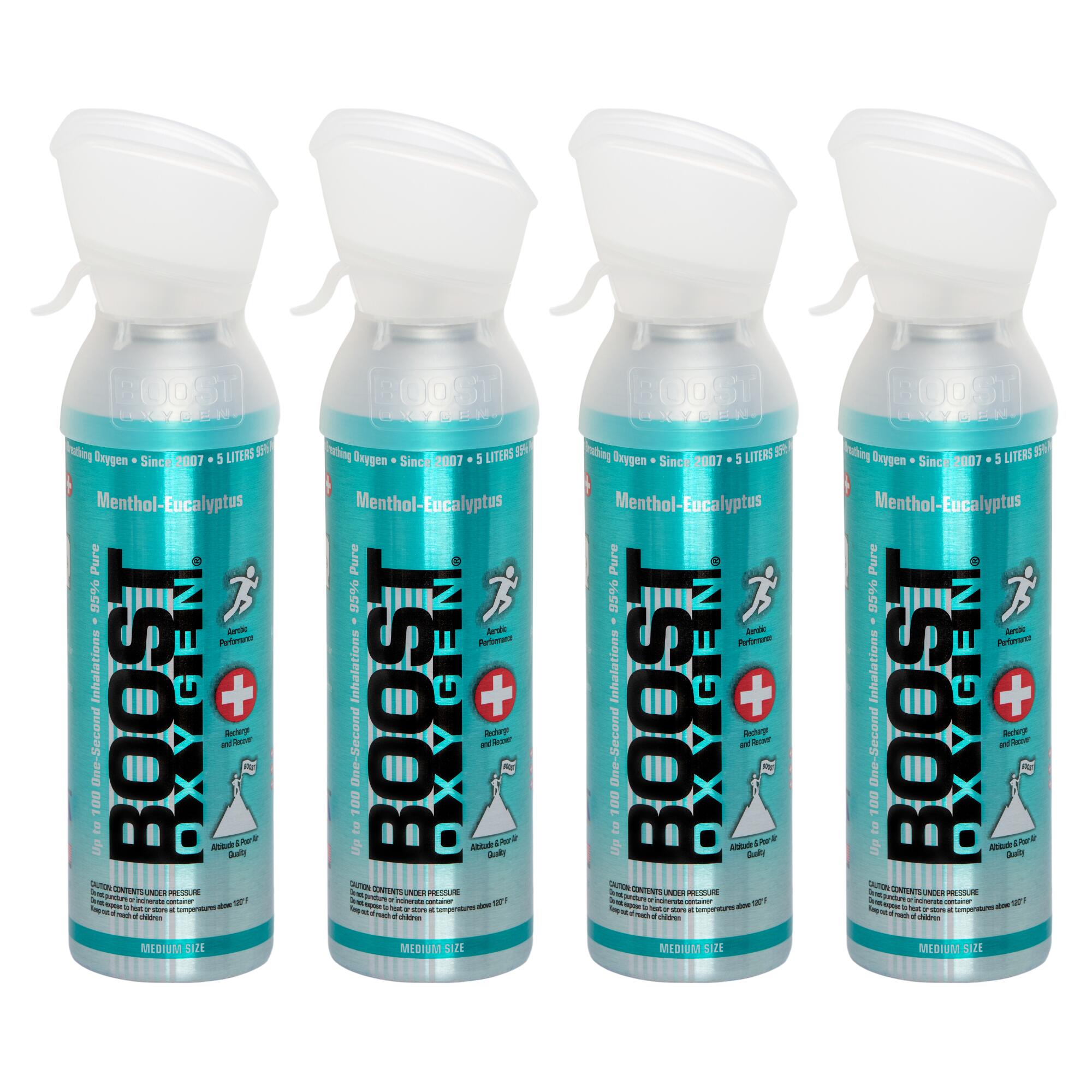 BOOST OXYGEN Doplňkový kyslík v plechovce Mentol Eukalyptus, malý, 4x3L