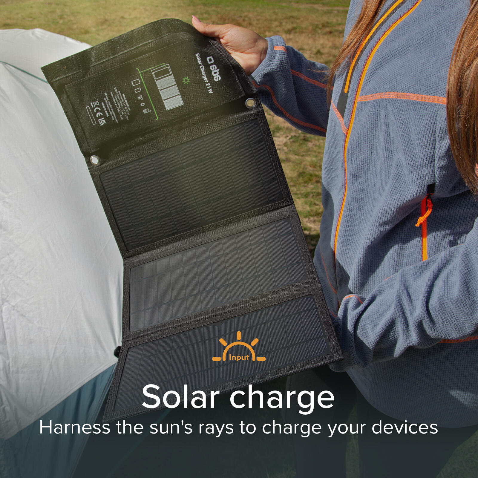 Caricabatterie Pannello Solare Pieghevole Portatile da 21Watt 4/7