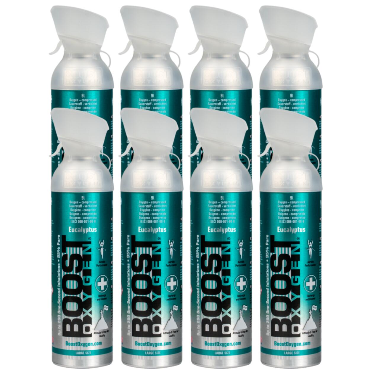 BOOST OXYGEN Doplňkový kyslík v plechovce Mentol Eukalyptus, velký, 8x9L