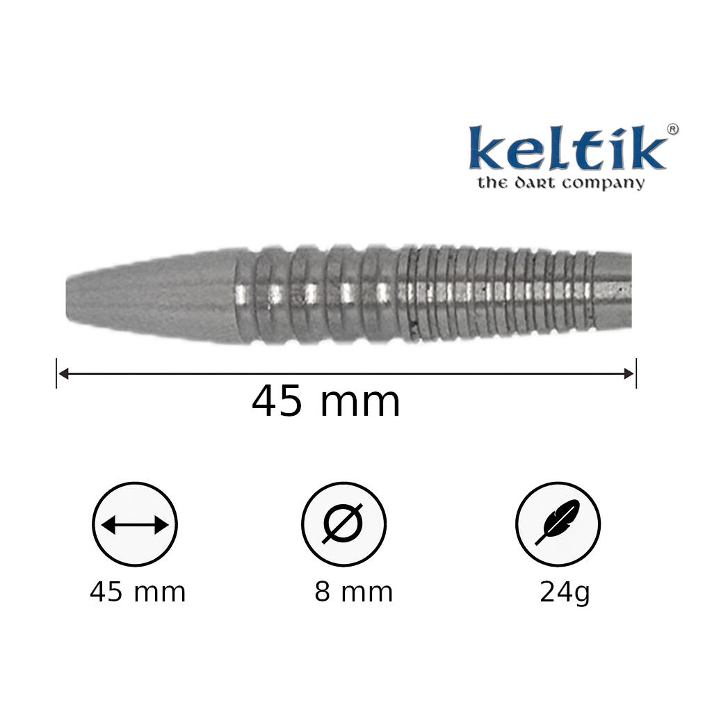 Steeldart Steel Dart Pfeile Keltik Ardan 24g Silver - 90% Tungsten 3/6