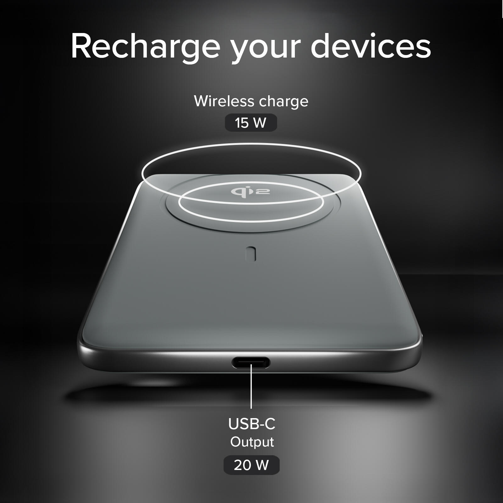 PowerBank Magnetico da 5000 mAh 15W Qi2 con batteria semi-solida ultra durevole 5/7