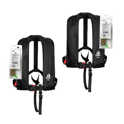 Set van 2: automatisch reddingsvest 165n iso, rood, inclusief herlaadsets