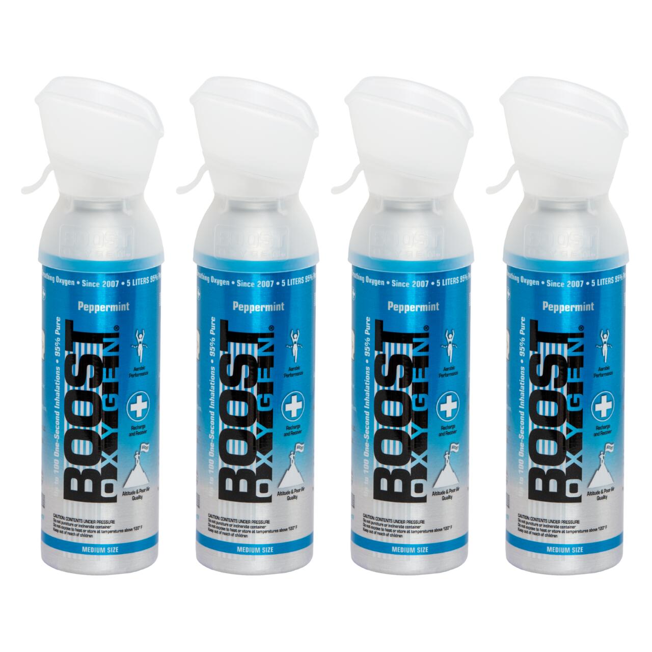 BOOST OXYGEN Doplňkový kyslík v plechovce Peppermint, střední, 4x5L