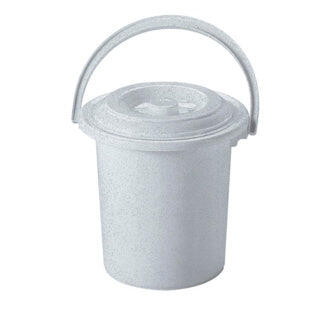 Seau de toilette Curver 10 L avec couvercle gris clair 2/2