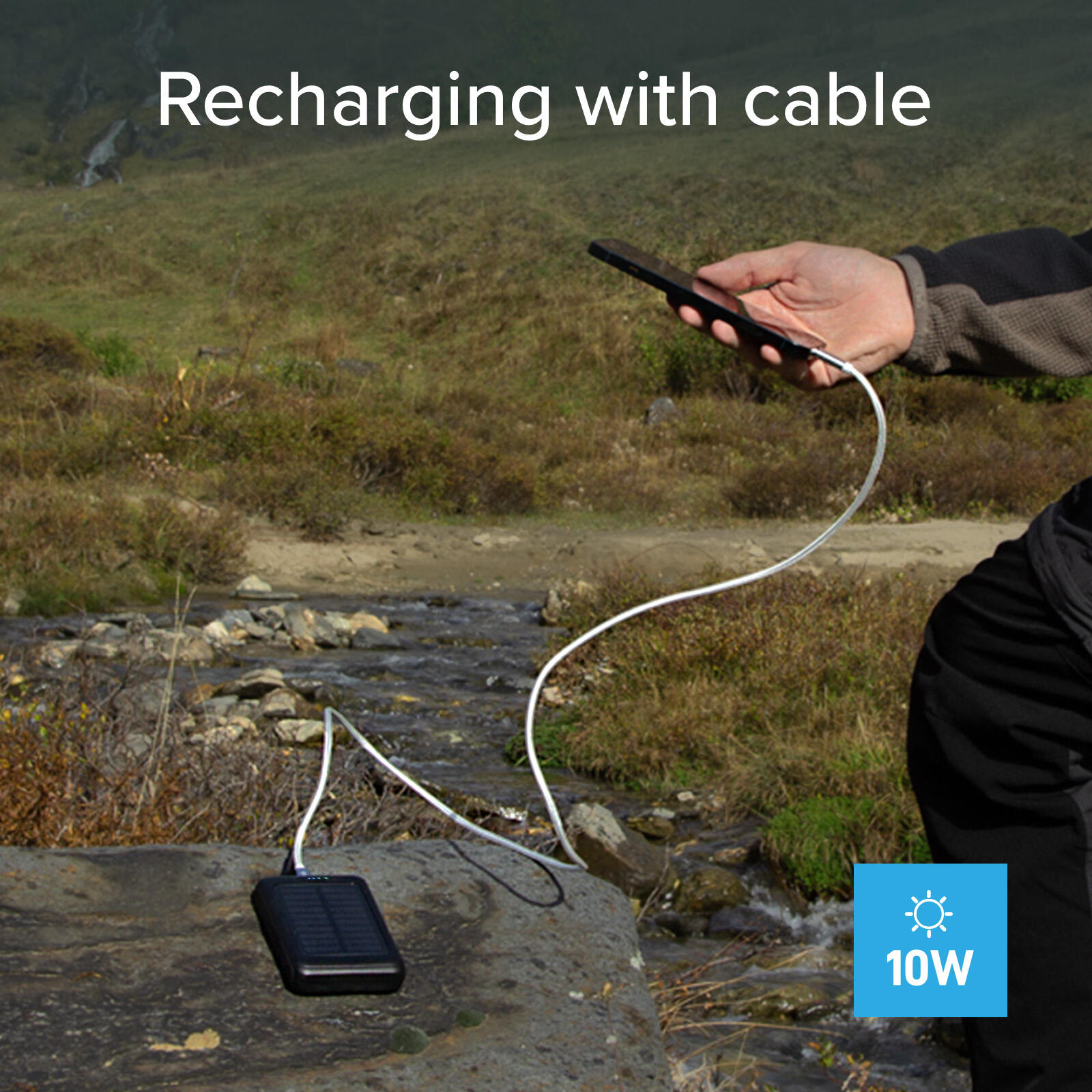 Powerbank Solare da 5000 mAh con Ricarica Wireless e Torcia 7/7