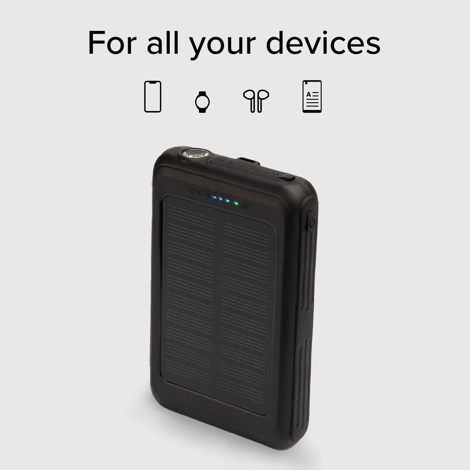 Powerbank Solare da 5000 mAh con Ricarica Wireless e Torcia 3/7