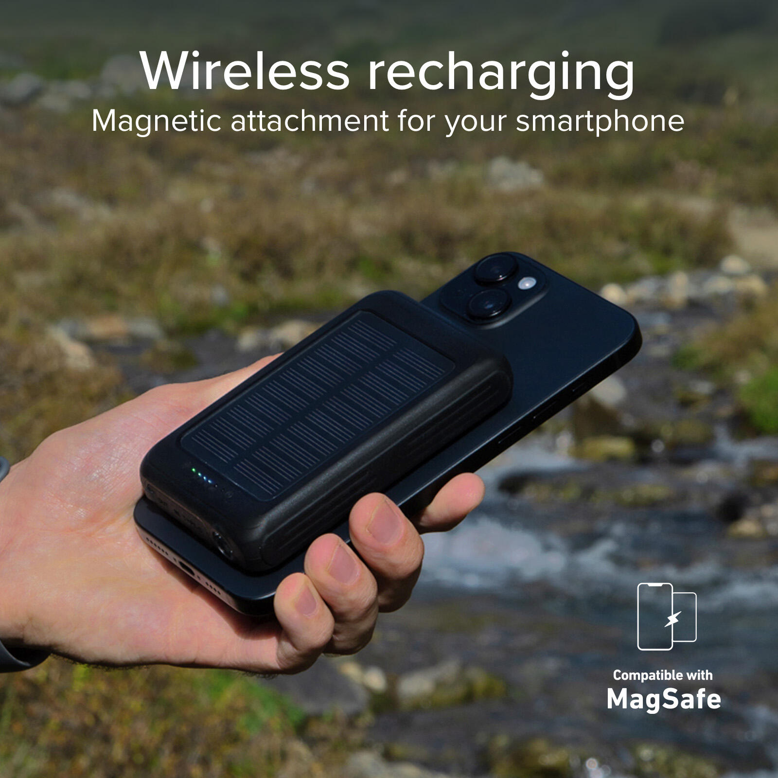 Powerbank Solare da 5000 mAh con Ricarica Wireless e Torcia 5/7