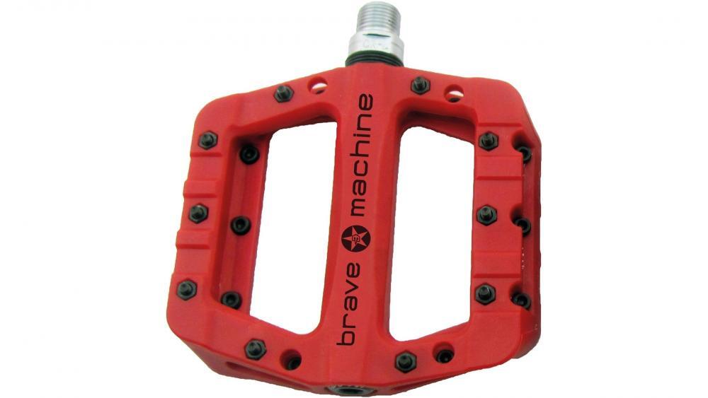 Pedal plataforma BRAVE Dirt Light rojo, cuerpo nylon 2/3