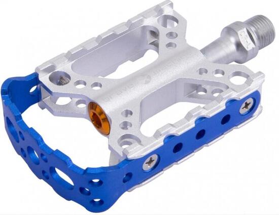 Brave Classics Plattformpedal Machine CNC blau/silber