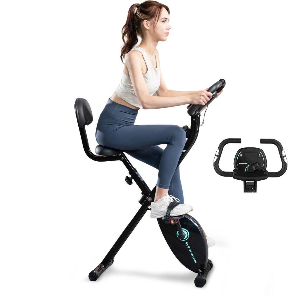 Foldable Exercise Bike CITYSPORTS Black Magnetic 8 Levels X-Bike