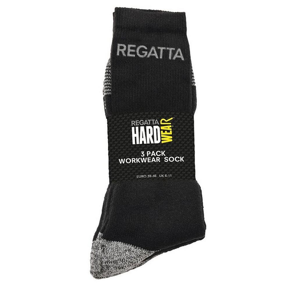 Chaussettes De Travail Renforcées (3 Paires) Homme (Noir) 3/4