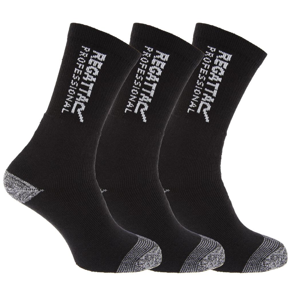 Mens Hardwearing Winter Work Socks (Pack Of 3) (Black)