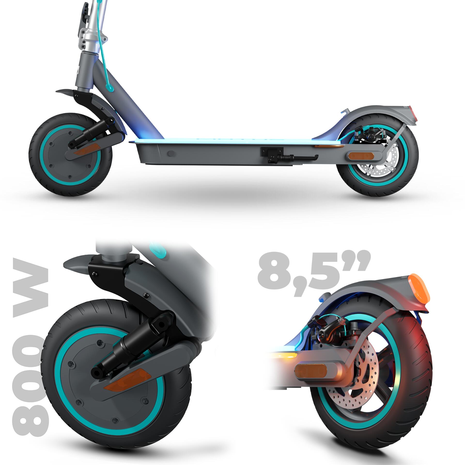 Second Life Hulajnoga elektryczna Motus Scooty 8.5 NeoLite, 19km, 250W, 6Ah 36V 5/7