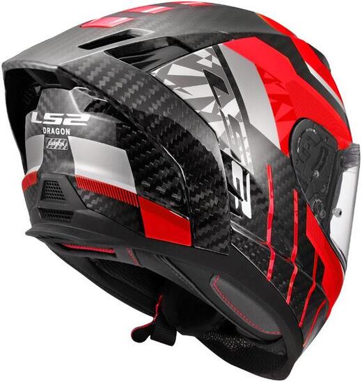 LS2 FF807 Dragon Trax casco integrale XXL rosso/grigio.