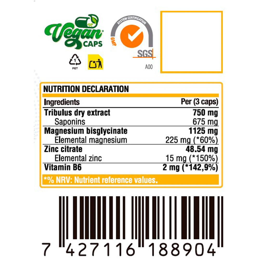 Tribulus+ZMA - 100 Capsule vegane LifePRO 4/6