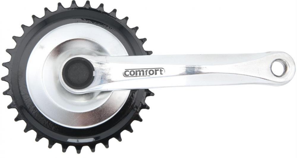 AMAR jeu de pédalier carré 170 mm manivelles alu argent, 33 dents acier... 2/3