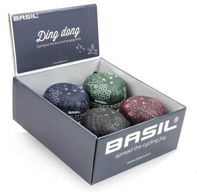 Basil big bell boheme 4-pack ding dong fietsbellen 80 mm