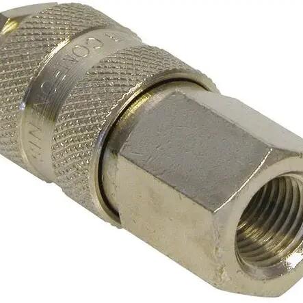 Carpoint universal 1/4" BSPT female quick coupling, chrome-plated brass