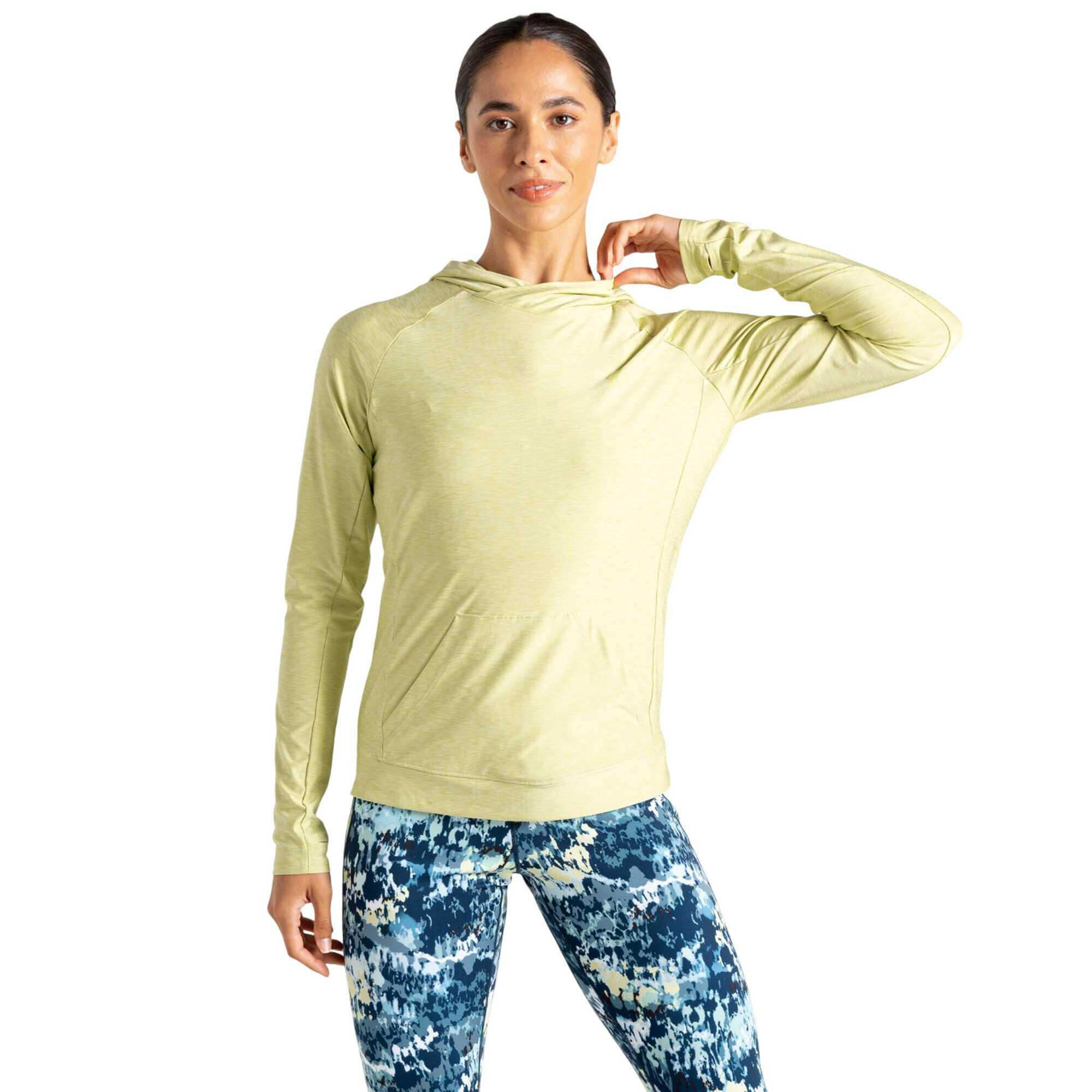 Kapuzenpullover Sprint City besonders leicht Damen Schmetterling Grün meliert 4/5