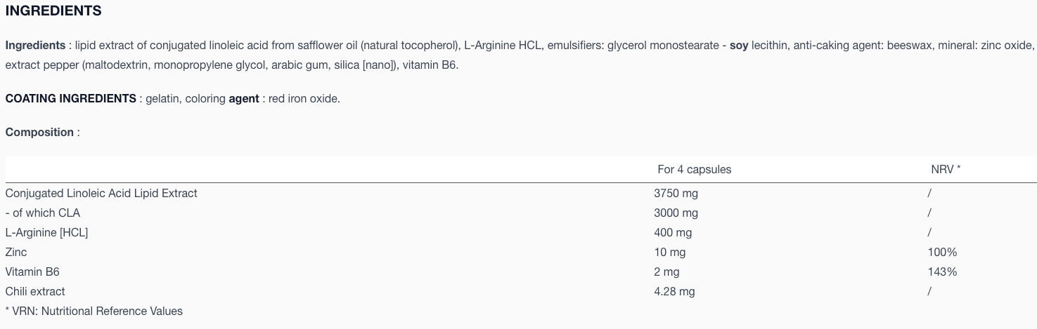 Acide linoléique conjugué - Ripped Max® CLA 3000 - 60 Capsules molles 3/7