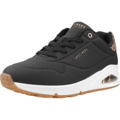 Uno stand on air sneakers met verborgen sleehak voor dames (zwart/luipaard)