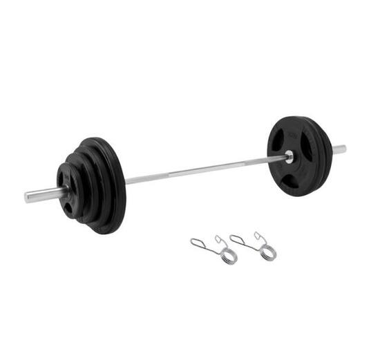 Set de poids olympiques Tri-Grip + barre - 120kg