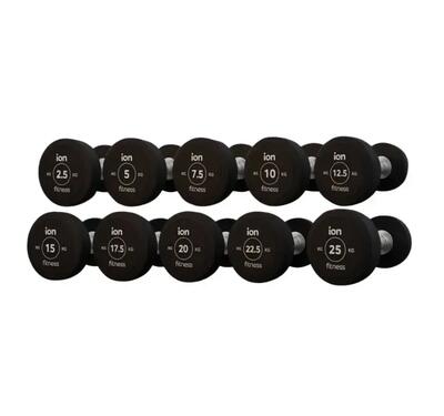 Ronde rubberen halterset (2,5 kg - 25 kg)