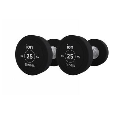 Ronde rubberen halters (paar) - 2.5kg