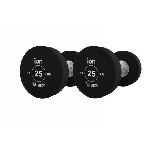 Haltères rondes en caoutchouc (paire) - 25kg