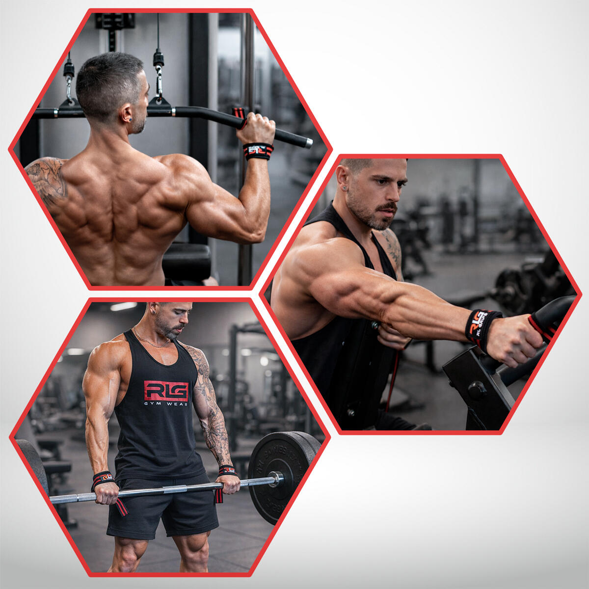 Straps Gym Acolchados para Entrenamiento RL Grips Rojo + Shaker de Regalo 7/7
