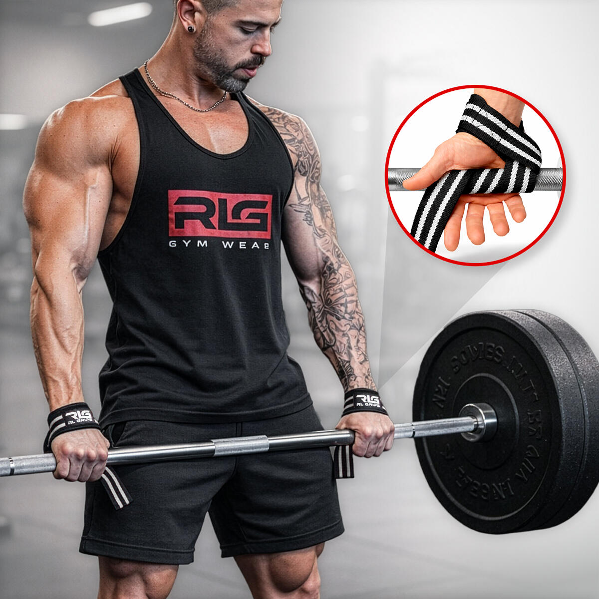 Straps Gym Acolchados para Entrenamiento RL Grips Blanco + Shaker de Regalo 6/7