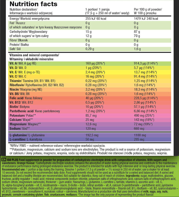 Boisson isotonique - Iso Plus Powder - Orange 700g 3/4