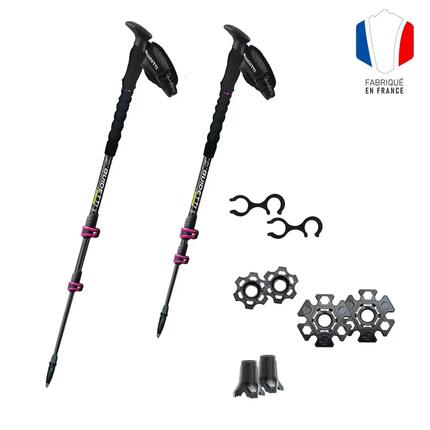 Bâton Grande Randonnée Télescopique - B-LIGHT CARBON ALU MK2 - RUBIS 59-125 cm