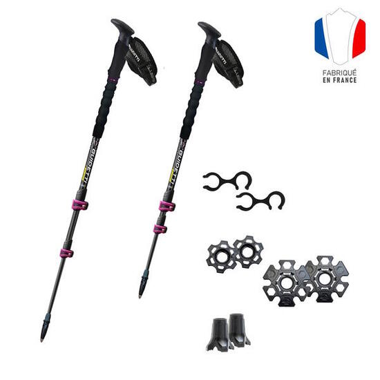 Bâton Grande Randonnée Télescopique - B-LIGHT CARBON ALU MK2 - RUBIS 59-125 cm