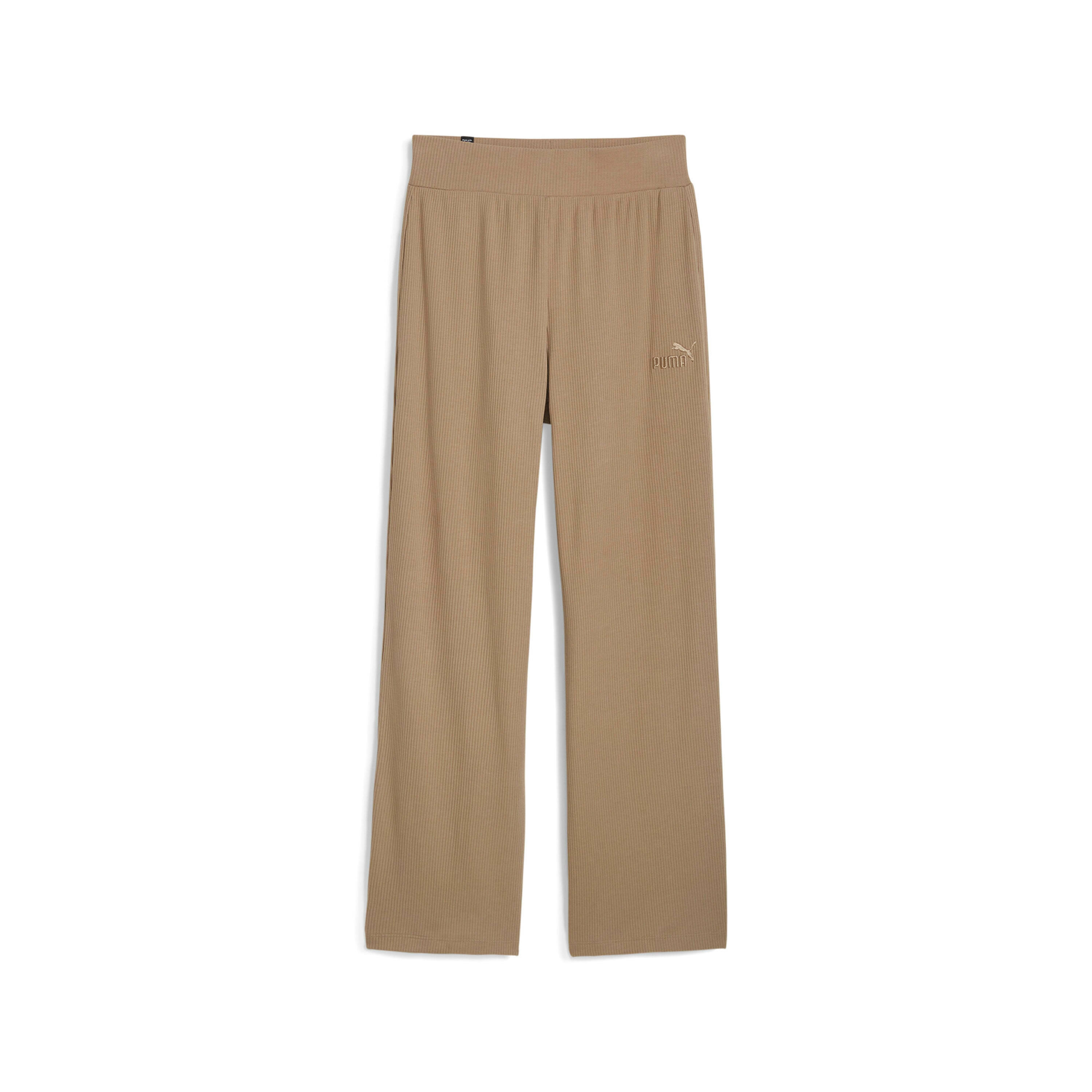 PUMA ESS ELEVATED rovné kalhoty dámské Oak Branch Beige