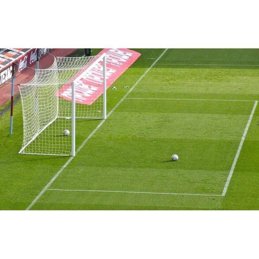 LYNX Síť na fotbalové branky o rozměrech 7,32m x 2,44m x 0,8m x 1,5m bílá
