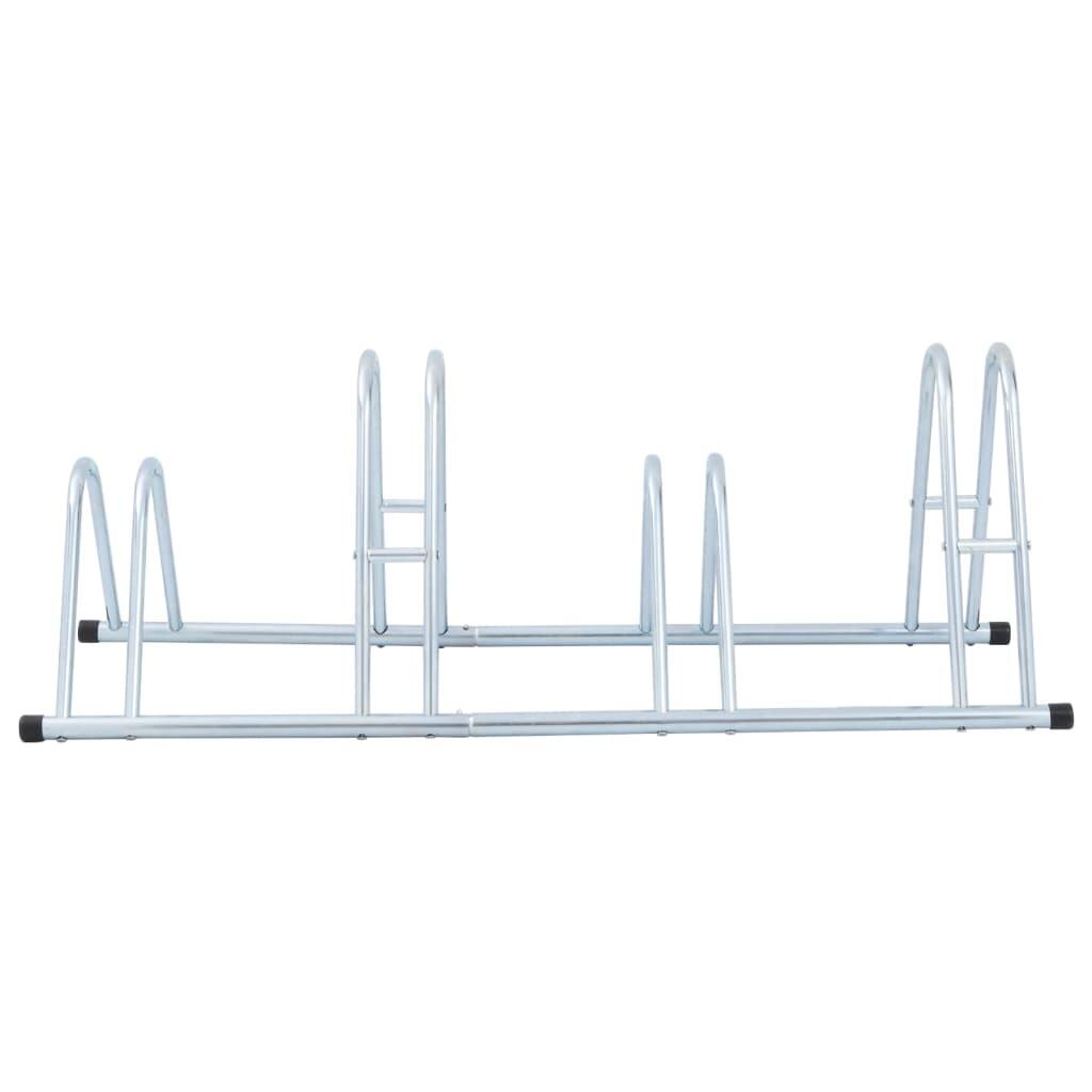 VidaXL Soporte para 4 bicicletas autoportante, acero galvanizado. 3/4