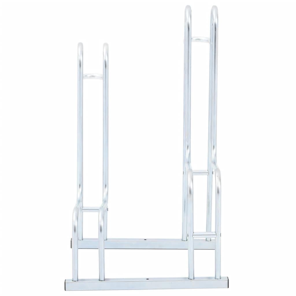 Soporte para 2 bicicletas VidaXL, acero galvanizado, color plata. 3/4