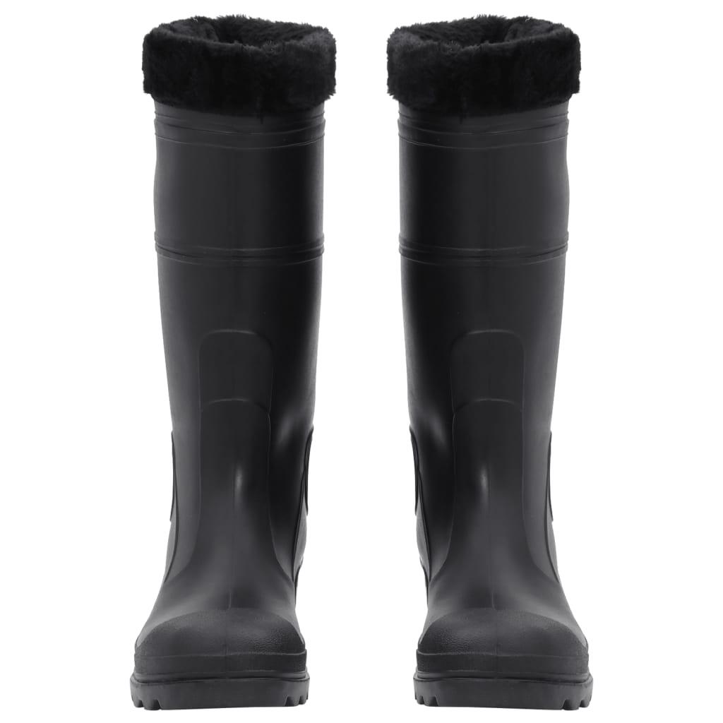 VidaXL PVC regenlaarzen met uitneembare voering zwart 2/2