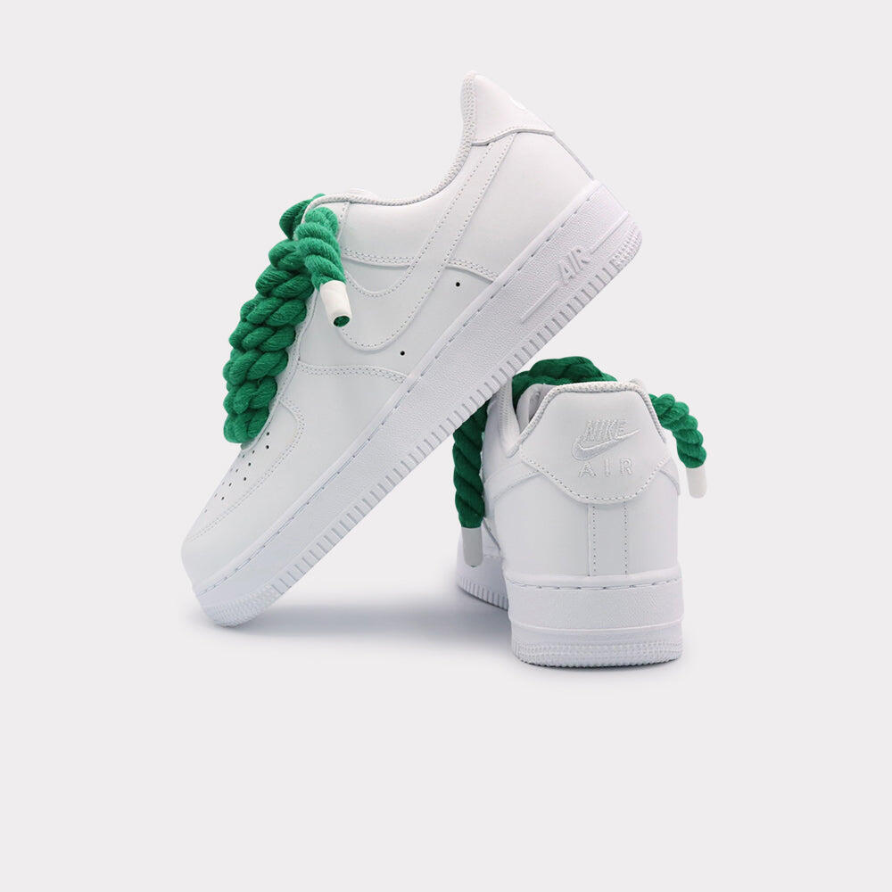 Nike Air Force 1 White - Rope Lace Green 3/3