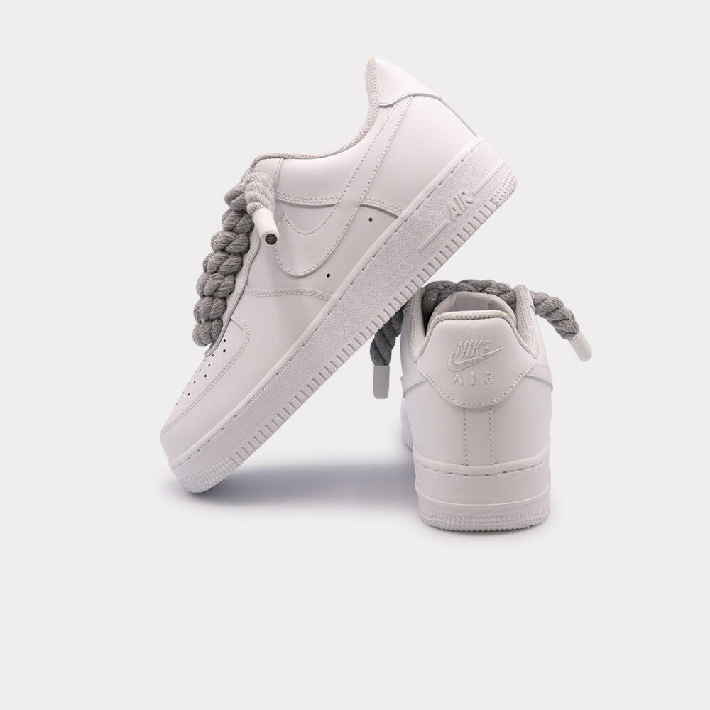 Nike Air Force 1 White - Rope Lace Grey 3/3
