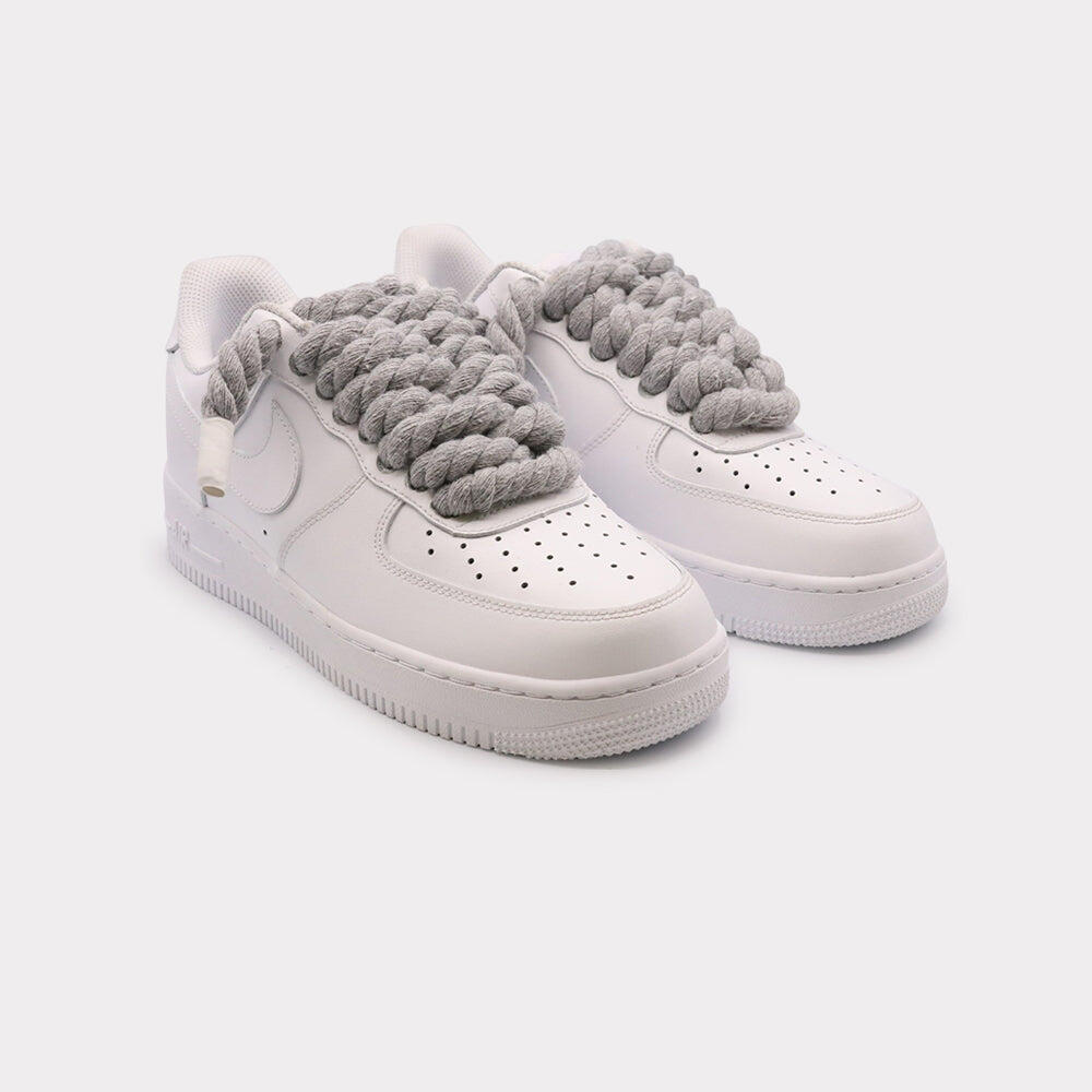 Nike Air Force 1 White - Rope Lace Grey 2/3