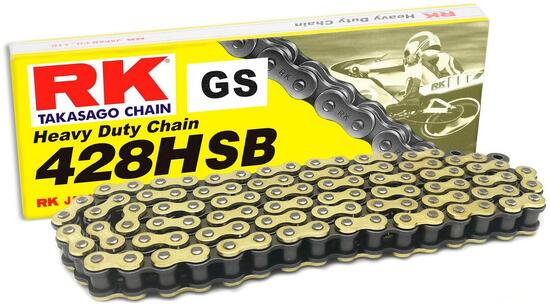 RK Chains 428 HSB 146 C goud/grijs open fietsketting
