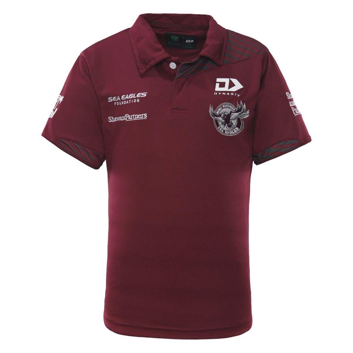 NRL 2023 Media Polo Shirt - Manly Sea Eagles - Maroon - YOUTH - DYNASTY