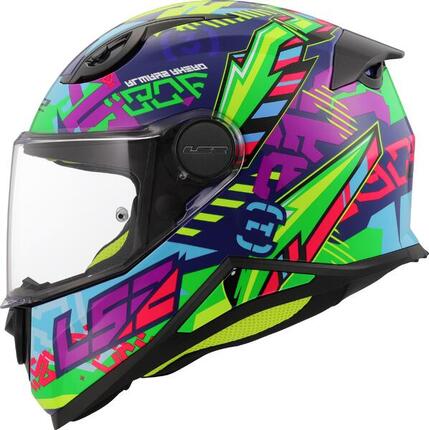 LS2 Kinder Fullface Fahrradhelm M 49–50 cm - Olivegrün mit Muster