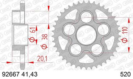 AFAM Chain wheel 520 41z steel silver