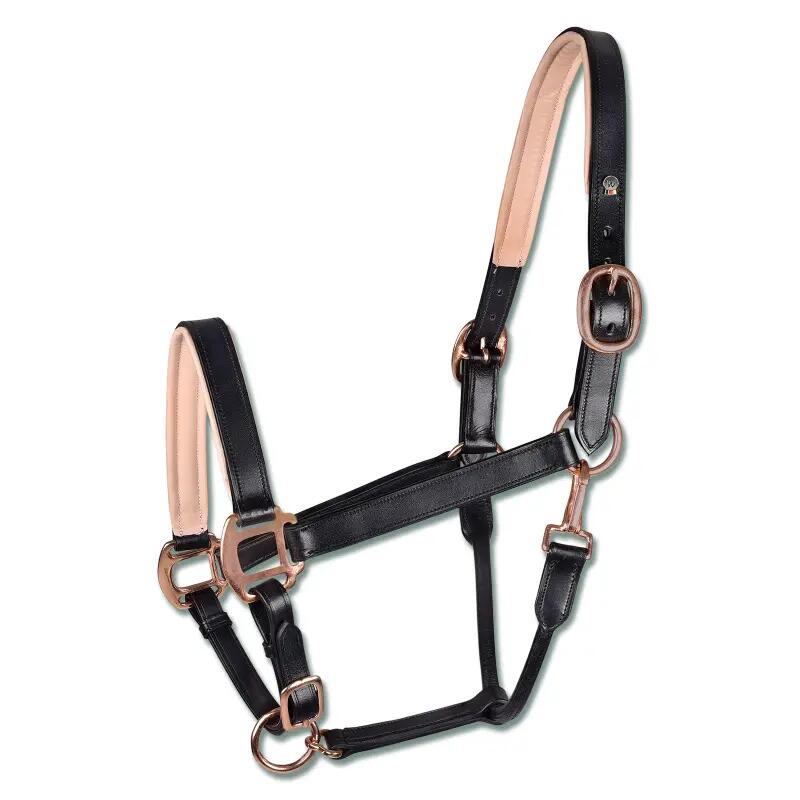 Cabestro para caballo de cuero rosa Waldhausen X-Line 1/3